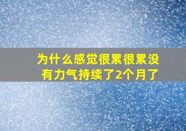 为什么感觉很累很累没有力气持续了2个月了