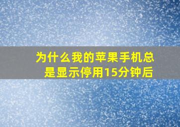 为什么我的苹果手机总是显示停用15分钟后