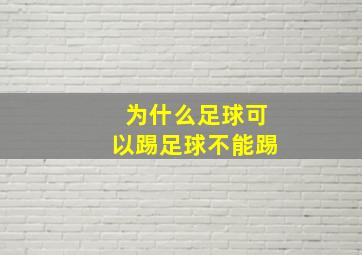 为什么足球可以踢足球不能踢