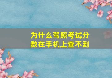 为什么驾照考试分数在手机上查不到