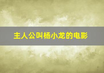 主人公叫杨小龙的电影