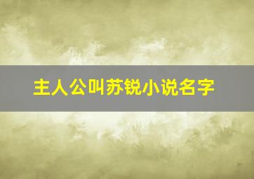 主人公叫苏锐小说名字