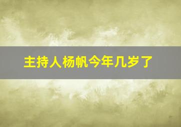 主持人杨帆今年几岁了