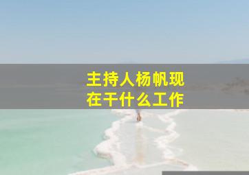 主持人杨帆现在干什么工作