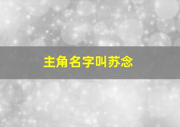 主角名字叫苏念