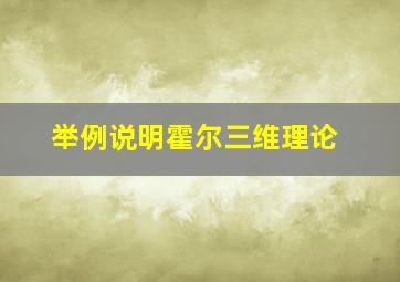 举例说明霍尔三维理论