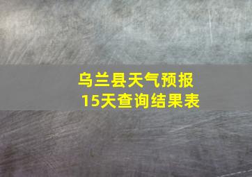 乌兰县天气预报15天查询结果表