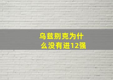 乌兹别克为什么没有进12强