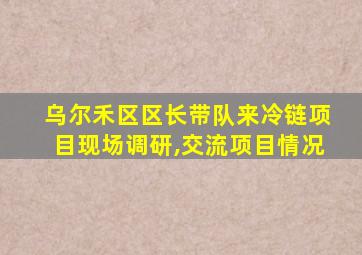 乌尔禾区区长带队来冷链项目现场调研,交流项目情况