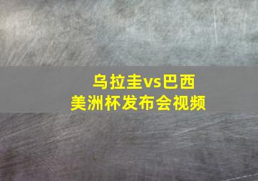 乌拉圭vs巴西美洲杯发布会视频