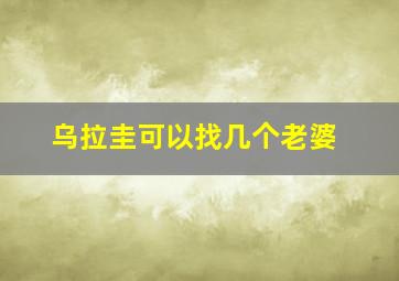 乌拉圭可以找几个老婆