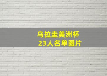 乌拉圭美洲杯23人名单图片