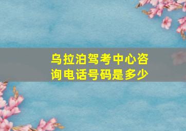 乌拉泊驾考中心咨询电话号码是多少