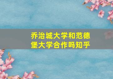 乔治城大学和范德堡大学合作吗知乎