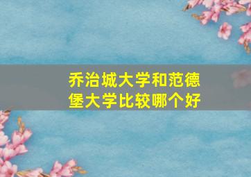 乔治城大学和范德堡大学比较哪个好