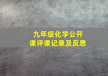 九年级化学公开课评课记录及反思