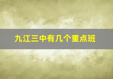 九江三中有几个重点班