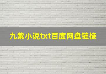 九紫小说txt百度网盘链接