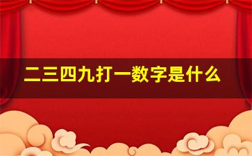 二三四九打一数字是什么