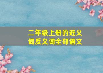 二年级上册的近义词反义词全部语文