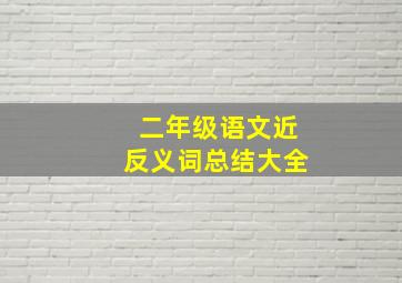 二年级语文近反义词总结大全