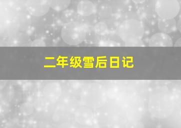 二年级雪后日记