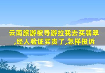 云南旅游被导游拉我去买翡翠,经人验证买贵了,怎样投诉