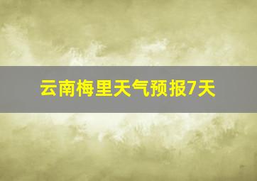 云南梅里天气预报7天