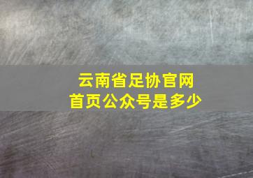 云南省足协官网首页公众号是多少