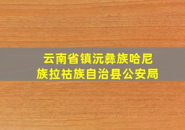 云南省镇沅彝族哈尼族拉祜族自治县公安局