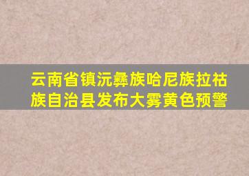 云南省镇沅彝族哈尼族拉祜族自治县发布大雾黄色预警