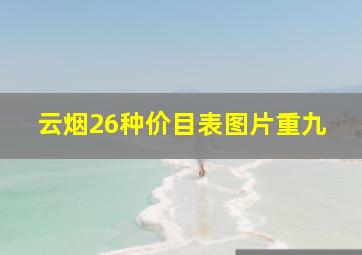 云烟26种价目表图片重九