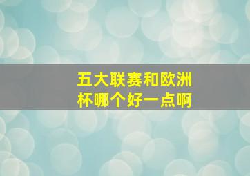 五大联赛和欧洲杯哪个好一点啊