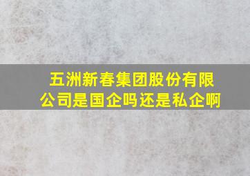 五洲新春集团股份有限公司是国企吗还是私企啊