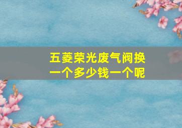 五菱荣光废气阀换一个多少钱一个呢