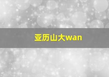 亚历山大wan