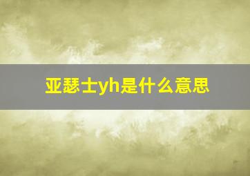 亚瑟士yh是什么意思