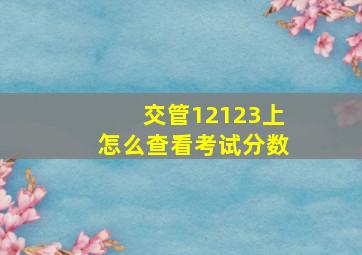 交管12123上怎么查看考试分数