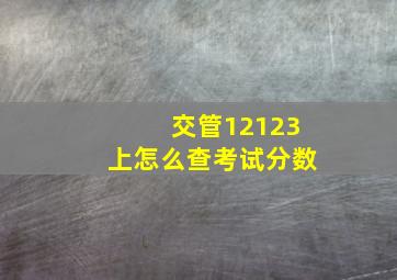 交管12123上怎么查考试分数