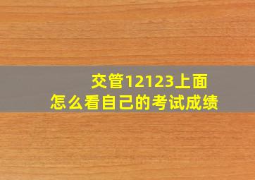 交管12123上面怎么看自己的考试成绩