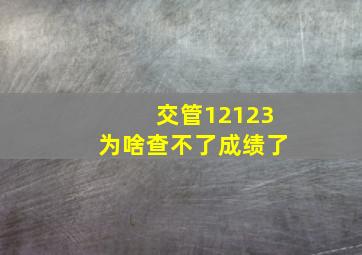 交管12123为啥查不了成绩了