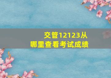 交管12123从哪里查看考试成绩