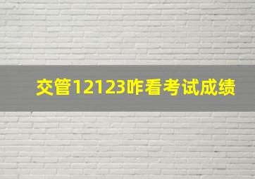 交管12123咋看考试成绩