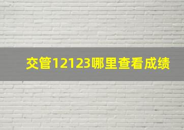 交管12123哪里查看成绩