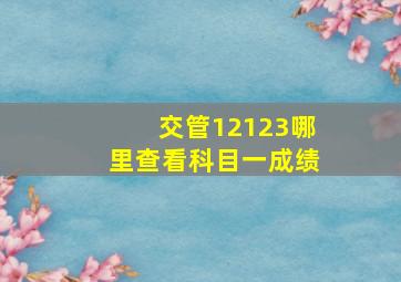 交管12123哪里查看科目一成绩