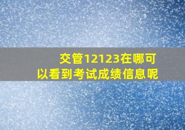 交管12123在哪可以看到考试成绩信息呢