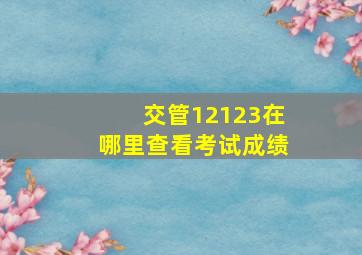 交管12123在哪里查看考试成绩