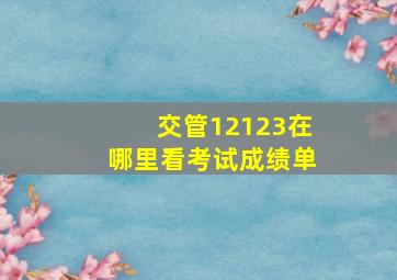 交管12123在哪里看考试成绩单