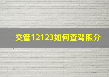 交管12123如何查驾照分