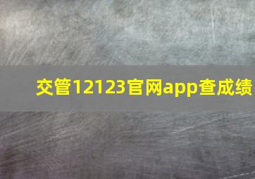 交管12123官网app查成绩